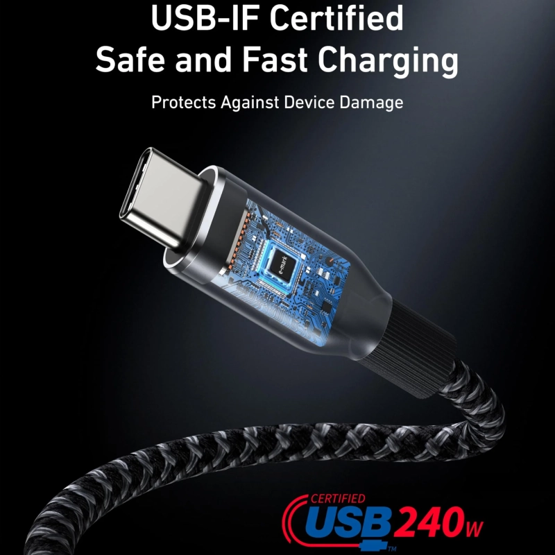 Anker Prime USB-C to USB-C Cable (6ft, 240W, Upcycled-Braided)